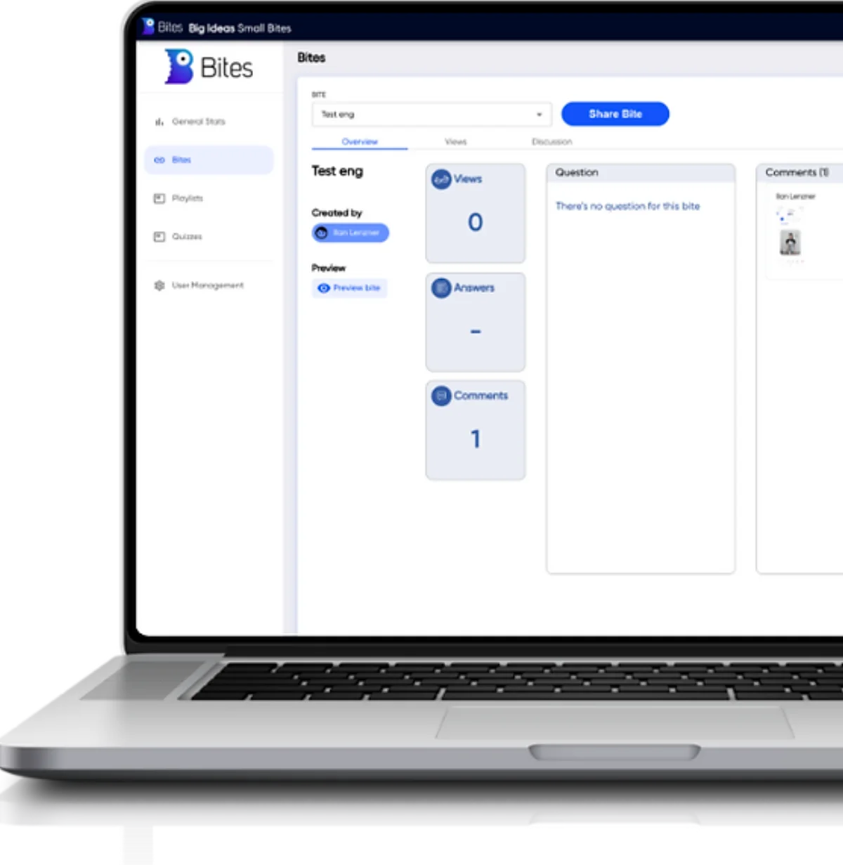 Bites web dashboard